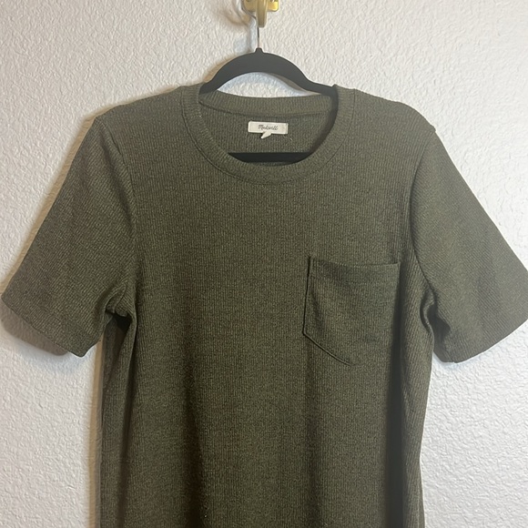 Madewell Ribbed Pocket Tee midi dress, size large. - Picture 2 of 11